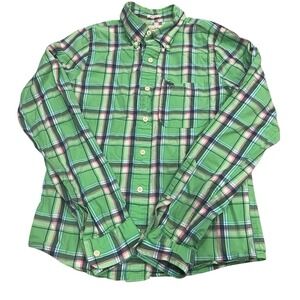 Abercrombie Fitch Muscle Flannel Mens M Plaid Multicolor Button Up Cotton Casual